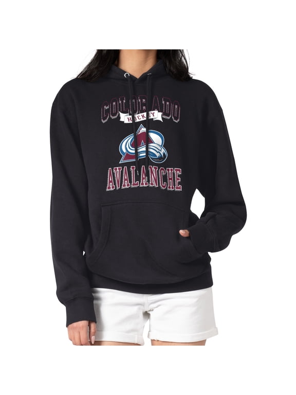 Women's G-III 4Her by Carl Banks Black Colorado Avalanche Team Logo Tri-Blend Fleece Pullover Hoodie