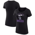thumbnail image 1 of Women's G-III 4Her by Carl Banks Black Colorado Rockies Super-Slim Fit Lightweight Team Logo Graphic T-Shirt, 1 of 5