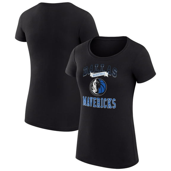 Women's G-III 4Her by Carl Banks Black Dallas Mavericks Super-Slim Fit Lightweight Team Logo T-Shirt