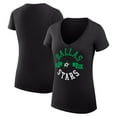 thumbnail image 1 of Women's G-III 4Her by Carl Banks Black Dallas Stars Super-Slim Fit Lightweight City Graphic V-Neck T-Shirt, 1 of 3