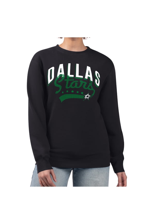Women's G-III 4Her by Carl Banks  Black Dallas Stars Filigree Team Graphic Fleece Pullover Sweatshirt