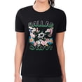 thumbnail image 1 of Women's G-III 4Her by Carl Banks Black Dallas Stars Super-Slim Fit Lightweight Flower Logo T-Shirt, 1 of 2
