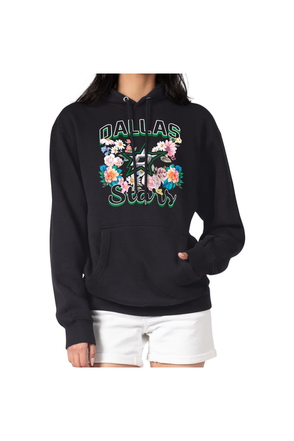 Women's G-III 4Her by Carl Banks Black Dallas Stars Flower Logo Pullover Hoodie