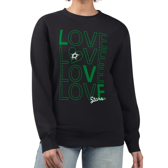Women's G-III 4Her by Carl Banks  Black Dallas Stars Lots Of Love Team Logo Graphic Pullover Sweatshirt