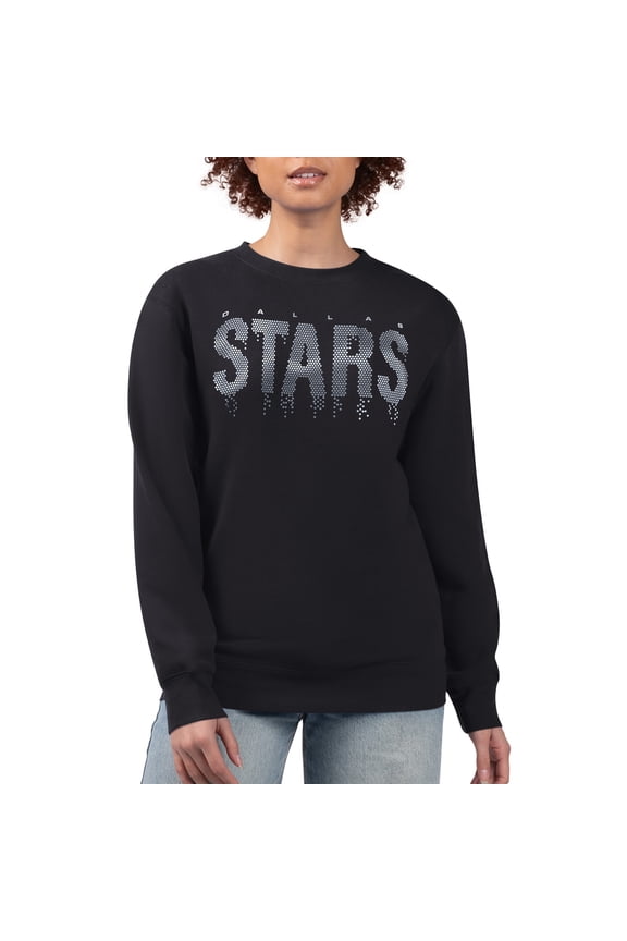 Women's G-III 4Her by Carl Banks Black Dallas Stars Metallic Drop Printed Fleece Sweatshirt
