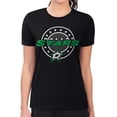 thumbnail image 1 of Women's G-III 4Her by Carl Banks Black Dallas Stars Super-Slim Lightweight Pinstripe Circle Graphic T-Shirt, 1 of 3