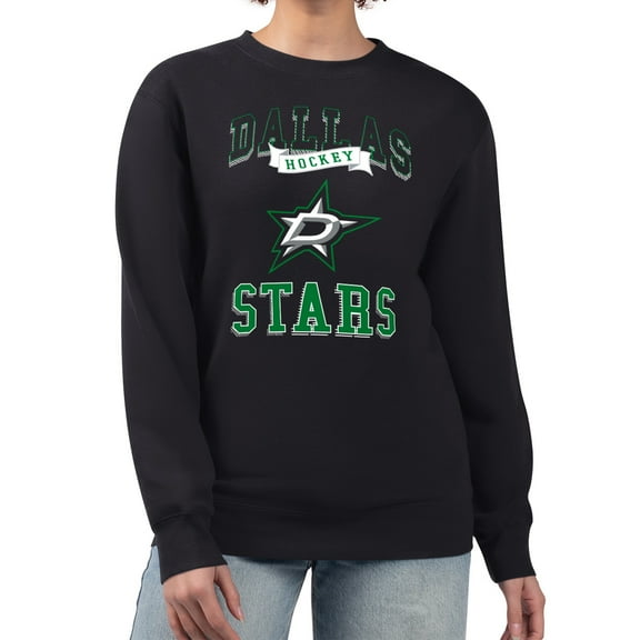 Women's G-III 4Her by Carl Banks Black Dallas Stars Team Logo Tri-Blend Fleece Pullover Sweatshirt