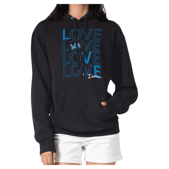 Women's G-III 4Her by Carl Banks Black Detroit Lions Love Team Fleece Tri-Blend Pullover Hoodie