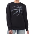 thumbnail image 1 of Women's G-III 4Her by Carl Banks Black Detroit Pistons Metallic Print Basketball Sketch Fleece Sweatshirt, 1 of 3