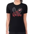 thumbnail image 1 of Women's G-III 4Her by Carl Banks  Black Detroit Red Wings Super-Slim Fit Lightweight Animal Print Heart T-Shirt, 1 of 2
