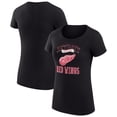 thumbnail image 1 of Women's G-III 4Her by Carl Banks Black Detroit Red Wings Super-Slim Fit Lightweight Team Logo Graphic T-Shirt, 1 of 3