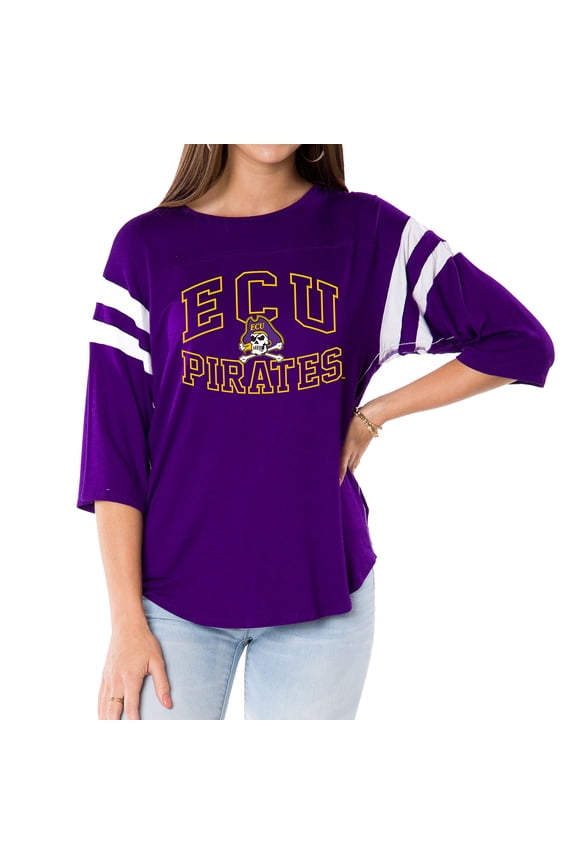 Women's Purple ECU Pirates Abigail Jersey T-Shirt