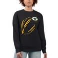 thumbnail image 1 of Women's G-III 4Her by Carl Banks Black Green Bay Packers Football Logo Graphic Fleece Tri-Blend Pullover Sweatshirt, 1 of 3