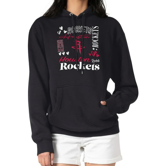 Women's G-III 4Her by Carl Banks Black Houston Rockets Team Collage Graphic Fleece Pullover Hoodie