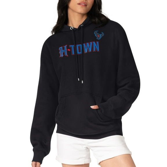 Women's  G-III 4Her by Carl Banks Black Houston Texans H-Town Fleece Pullover Hoodie