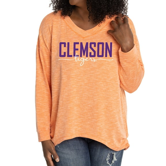Women's Orange Clemson Tigers Bailey V-Neck Tri-Blend Tunic