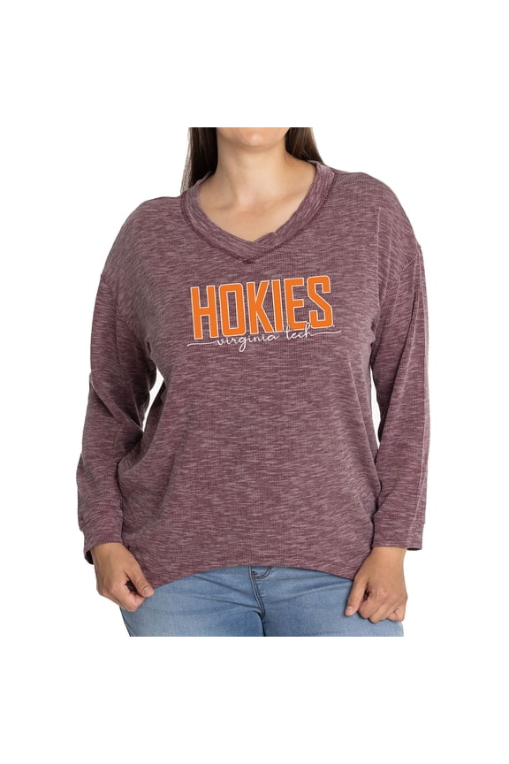 Women's Maroon Virginia Tech Hokies Bailey V-Neck Tri-Blend Tunic