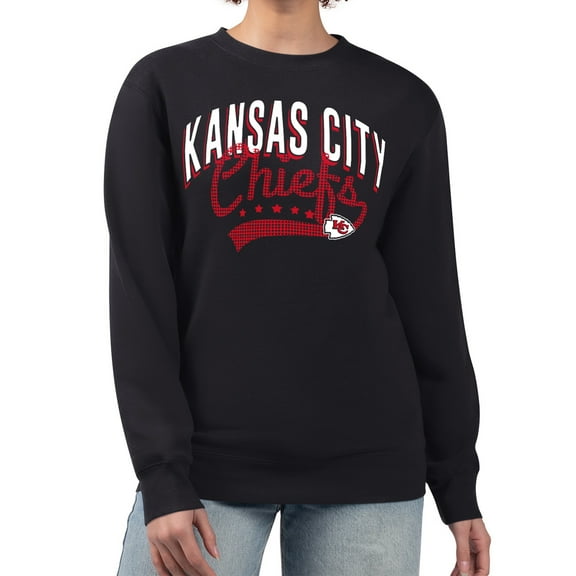 Women's G-III 4Her by Carl Banks Black Kansas City Chiefs Filigree Logo Graphic Fleece Pullover Sweatshirt
