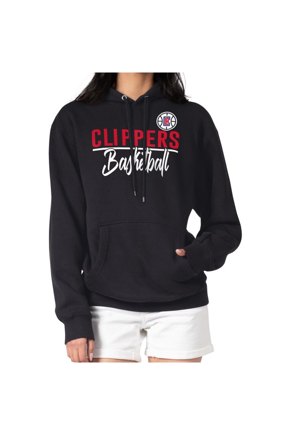Women's G-III 4Her by Carl Banks Black LA Clippers Graphics Fleece Pullover Hoodie