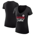 thumbnail image 1 of Women's G-III 4Her by Carl Banks  Black LA Clippers Super-Slim Fit Lightweight Team Sport V-Neck T-Shirt, 1 of 3
