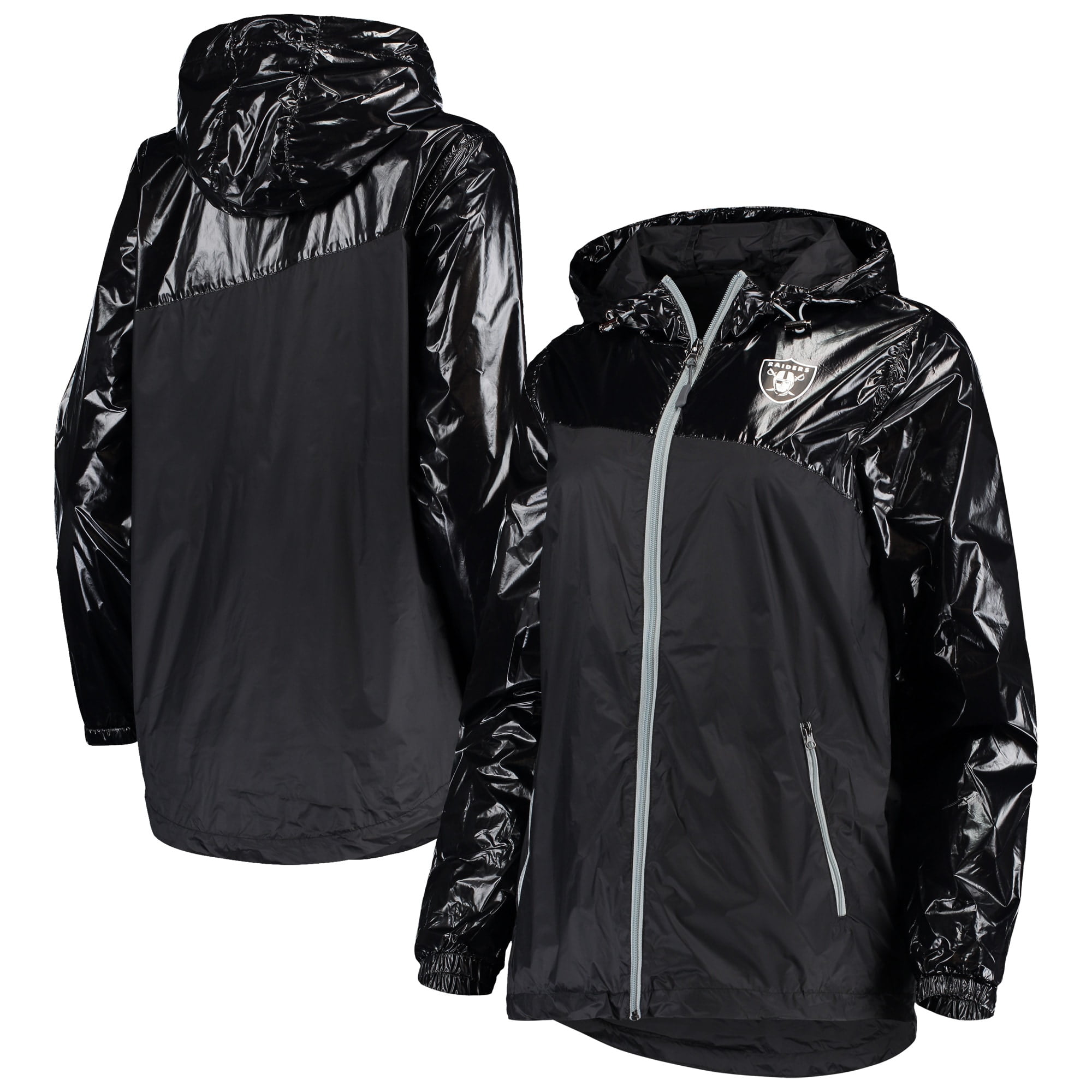 Women's G-III 4Her by Carl Banks Black Las Vegas Raiders Double-Coverage  Full-Zip Hoodie Jacket 