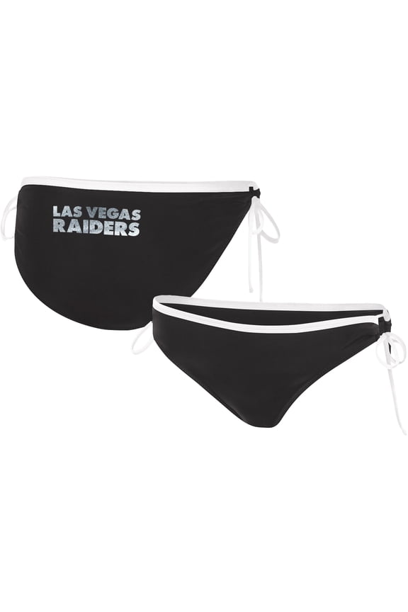 Women's G-III 4Her by Carl Banks Black Las Vegas Raiders Perfect Match Bikini Bottom