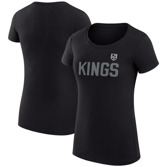 Women's G-III 4Her by Carl Banks Black Los Angeles Kings Super-Slim Fit Lightweight Dot Print Team T-Shirt