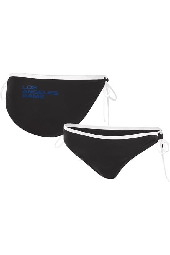 Women's G-III 4Her by Carl Banks Black Los Angeles Rams Perfect Match Bikini Bottom