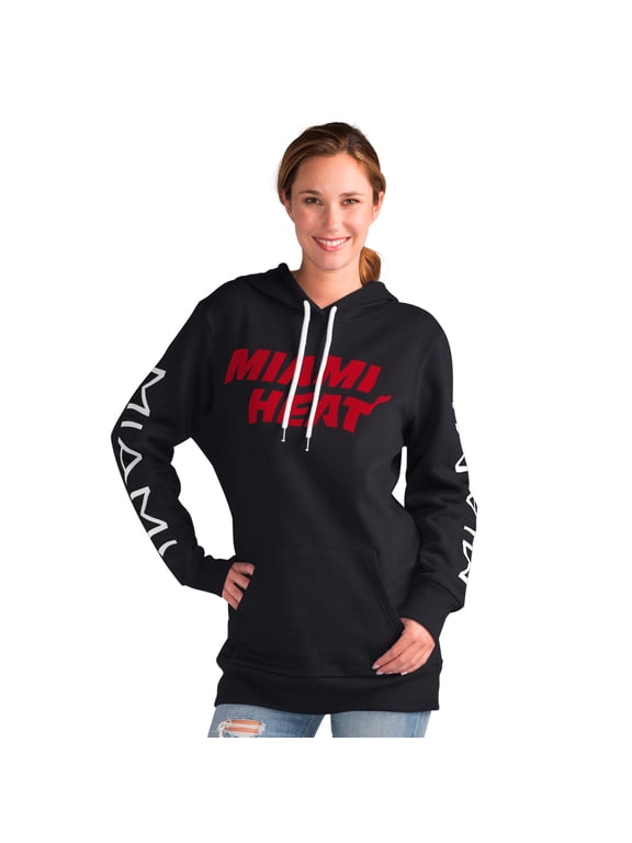 Women's G-III 4Her by Carl Banks Black Miami Heat Base Coach Pullover Hoodie