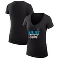 thumbnail image 1 of Women's G-III 4Her by Carl Banks  Black Miami Marlins Team Graphic V-Neck Fitted T-Shirt, 1 of 3