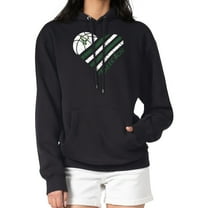 Women's G-III 4Her by Carl Banks  Black Milwaukee Bucks  Heart Pullover Hoodie
