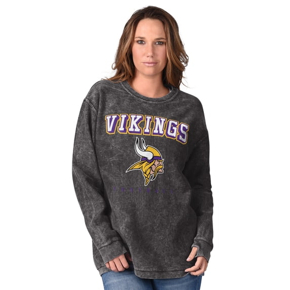 Women's G-III 4Her by Carl Banks Gray Minnesota Vikings Comfy Cord Sweatshirt