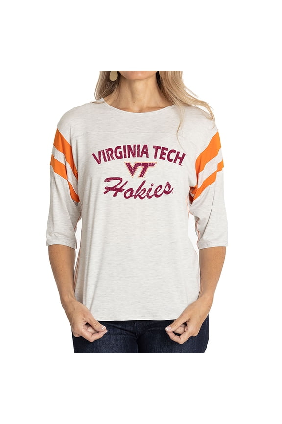 Women's Gray Virginia Tech Hokies Sabrina Jersey T-Shirt