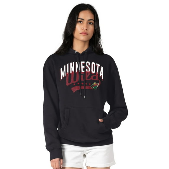 Women's G-III 4Her by Carl Banks Black Minnesota Wild Filigree Logo Pullover Hoodie
