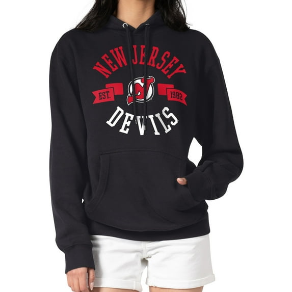 Women's G-III 4Her by Carl Banks Black New Jersey Devils City Graphic Fleece Pullover Hoodie