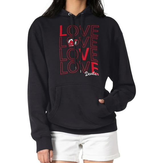 Women's G-III 4Her by Carl Banks Black New Jersey Devils Hockey Love Fleece Pullover Hoodie