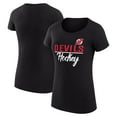 thumbnail image 1 of Women's G-III 4Her by Carl Banks Black New Jersey Devils Super-Slim Fit Lightweight Team Sport T-Shirt, 1 of 3