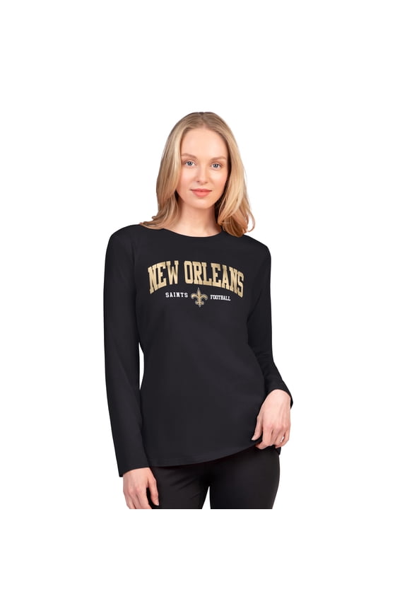 Women's G-III 4Her by Carl Banks Black New Orleans Saints Best Play Long Sleeve T-Shirt