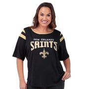 Womens G-III 4Her by Carl Banks Black New Orleans Saints Plus Size Linebacker T-Shirt