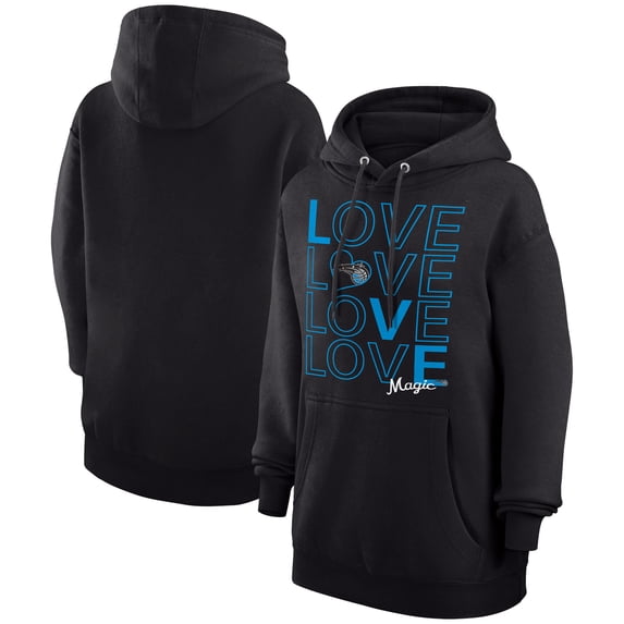 Women's G-III 4Her by Carl Banks Black Orlando Magic Basketball Love Fleece Pullover Hoodie