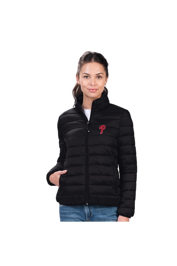 Women's-G-III 4Her by Carl Banks Black Philadelphia Phillies Pillow Full-Zip Jacket