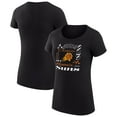 thumbnail image 1 of Women's G-III 4Her by Carl Banks Black Phoenix Suns Super-Slim Fit Lightweight Team Name Collage Graphic T-Shirt, 1 of 3