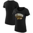 thumbnail image 1 of Women's G-III 4Her by Carl Banks Black Pittsburgh Penguins Filigree Logo Fitted T-Shirt, 1 of 3