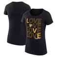 thumbnail image 1 of Women's G-III 4Her by Carl Banks Black Pittsburgh Penguins Super-Slim Fit Lightweight Hockey Love T-Shirt, 1 of 3