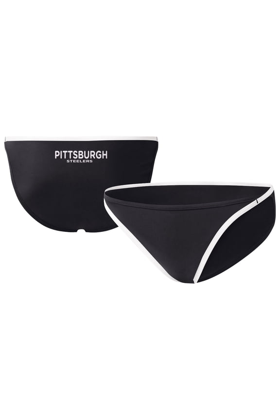 Women's G-III 4Her by Carl Banks Black Pittsburgh Steelers Play Action Bikini Bottom
