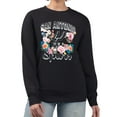thumbnail image 1 of Women's G-III 4Her by Carl Banks Black San Antonio Spurs Flowers Team Logo Graphic Fleece Crewneck Pullover Sweatshirt, 1 of 2