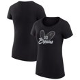 thumbnail image 1 of Women's G-III 4Her by Carl Banks  Black San Antonio Spurs Leopard Heart Fitted T-Shirt, 1 of 3