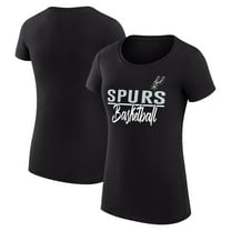 Women's G-III 4Her by Carl Banks  Black San Antonio Spurs Super-Slim Fit Lightweight Team Sport V-Neck T-Shirt