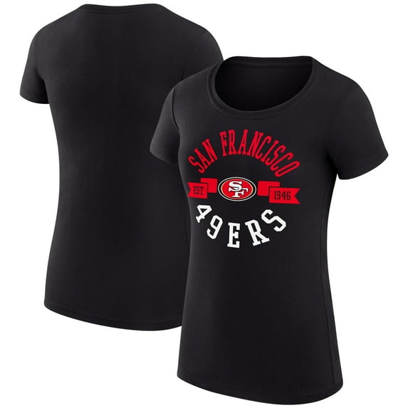 Women's G-III 4Her by Carl Banks Black San Francisco 49ers City Team Graphic Lightweight Fitted Crewneck T-Shirt