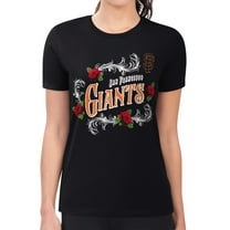 Women's G-III 4Her by Carl Banks  Black San Francisco Giants Super-Slim Fit Lightweight Retro Roses T-Shirt